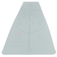 Premium yoga mat with symbols TPE grey 182x61cm also for fitness Pilates