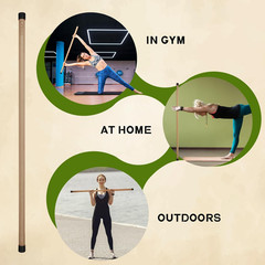 5Ft Natural Bamboo Yoga Stick for Stretching and Flexibility
