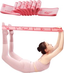 9 Loops Elastic Yoga Strap – Adjustable Stretching Band for Physical Therapy, Da