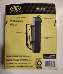 Athletic Works Yoga Bag. Adjustable Fits Most Yoga Mats,26″ Lx6″ Dia.