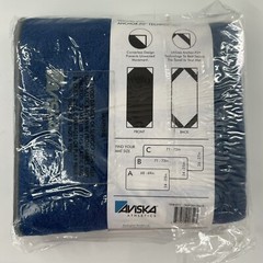 Aviska Yoga Mat Towel Deep Sea Blue Grey Trim Boho Athletic Soft New Absorbent