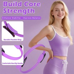 Home Exercise Equipment Pilates Kit Ring Ball Resistance Bands Adjustable Purple