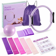 Home Pilates Kit for Women, 12 PCS Medium-Level, B Purple Medium-Level