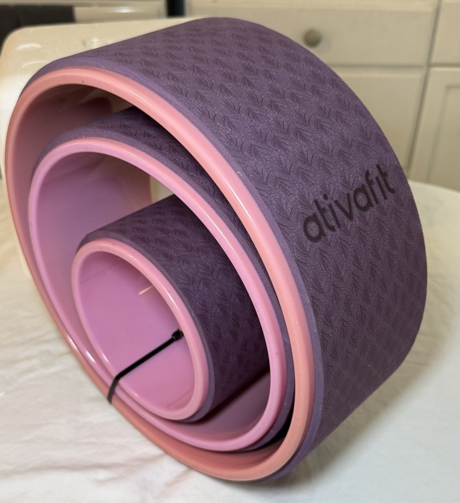 ATIVAFIT Yoga Wheel Exercise Wheel Set of 3 Purple & Pink EUC