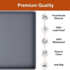 ukeetap Extra Thick Silicone Mat Waterproof with Raised Edge 19″ x 12″, BPA Free