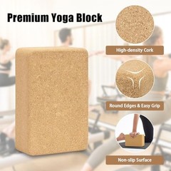 Cork Yoga Block – Natural Cork from Portugal – Premium Brick – 9″x6″x3″