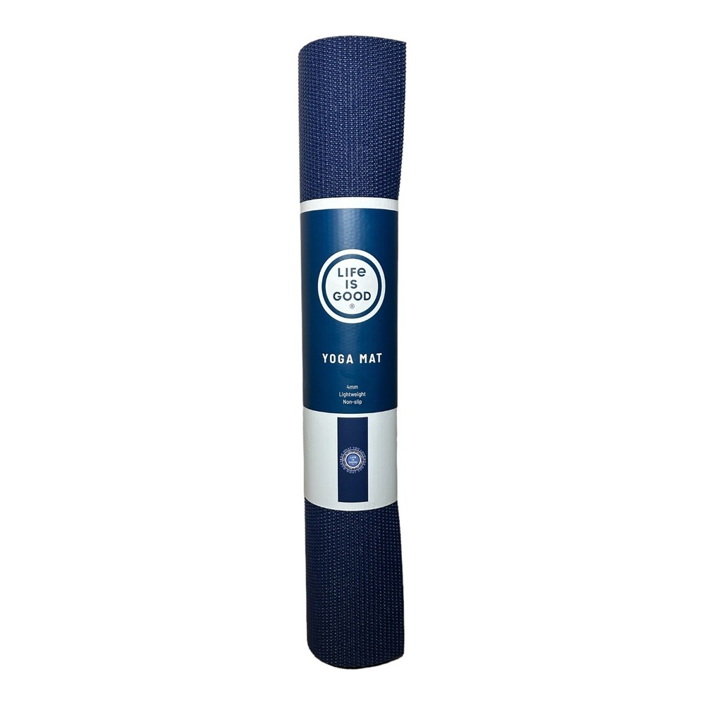 Life Is Good Navy Blue Lightweight Non Slip Yoga Mat Do What You Love 68” x 24″