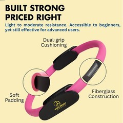 Pro Body Pilates Ring Circle Exercise Fitness Resistance Ring w/ Carry Bag