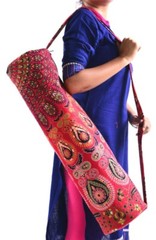 Indian Handmade Mandala Yoga Mat Carrier Bag With Shoulder Strap Large Gym Bag