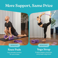 PRO Yoga Blocks | Ergonomic Yoga Block 2 Pack for Wrist Comfort and Support | EV