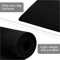 Yoga Mat, 1/2-Inch Extra Thick High Density Exercise Mat, Anti-Tear Exercise …