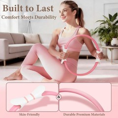 Lzcdudu Pink Pilates Ring Kit 14 Inch Magic Roller Ergonomic Home Workout