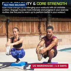 ProsourceFit Exercise Balance Pad, Non-Slip Cushioned Foam Mat & Knee Pad for Fi