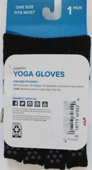 NWT Gaiam Evolve Grippy Yoga Gloves Black OS Fingerless Comfort Fit Exercise