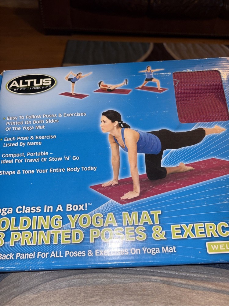 Yoga Mat Altus Folding Mat 28 Printed Poses Exercise Mat