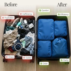 4-Piece Luxury Compression Packing Cubes & Bags for Travel – Maximize Spac