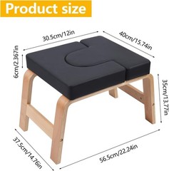 Yoga Headstand Bench, Yoga Inversion Chair, Headstand Trainer with Wood Frame US