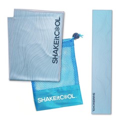 SHAKEitCOOL Original Cooling Towel – Be Cool in Style – Heat Small, Blue Wave