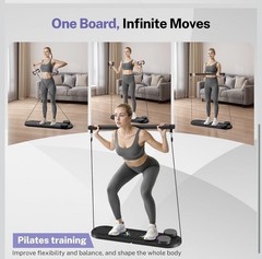 Pilates Board, Foldable Pilates Reformer Equipment with Timer, 7-in-1 Multi-P…