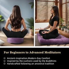 Luxury Velvet Floor Pillow W/ Buckwheat Memory Foam Yoga Meditation Home Use