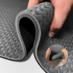 Yoga Mat 1/3″ (8mm) Thick 72 inches x 24 x 0.33 inches, Grey