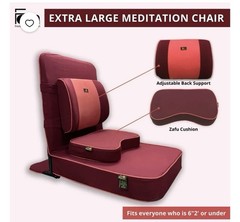 Friends of Meditation XL Meditation Chair Adjustable Back Support Maroon