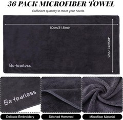 36 Pcs Microfiber Gym Towels Exercise Fitness Bulk 32 x 16 Inch Soft