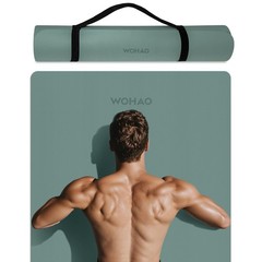 WOHAO 8mm Thick Non-Slip Yoga Mat – Large 72″x32″, Eco-Friendly & Dark Green