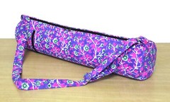 INDIAN HANDBLOCK” Purple Floral Yoga Mat Carrier Gym Bags With Shoulder Strap UK