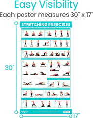 Yoga Poses + Stretching Exercises + Resistance Band Workouts Poster (3 Pack) 149