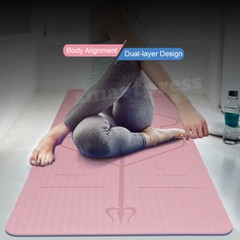 TPE Yoga Mat Exercise Fitness Eco Friendly Gym Pilates Sport Non Slip Dual Layer