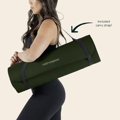 Yoga Mat 1″ Thick Nylon Strap Durable Non Slip Exercise Mat Home Livingroom New
