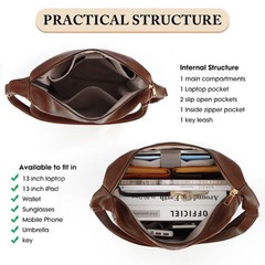 Hobo Bags for Women, Foldable Vegan Leather Tote Bag, Stylish Slouchy Shoulde…