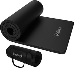 1 Inch Extra Thick Non Slip Yoga Mat – Exercise Mats for Home Workouts, Black (7