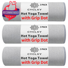Yoga Mat Towel Grip Dot Hot 72.00″ x 26.50″ Grey 3 Pack