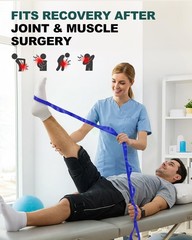Durable Polyester Stretching Strap with 10 Loops for Enhanced Mobility and Rehab