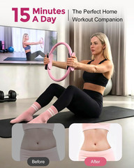 Home Pilates Essentials Kit for Women, Magic Circle Pilates Equipment Ring and B