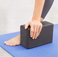Black Yoga Blocks Set of 2 and Black Yoga Strap