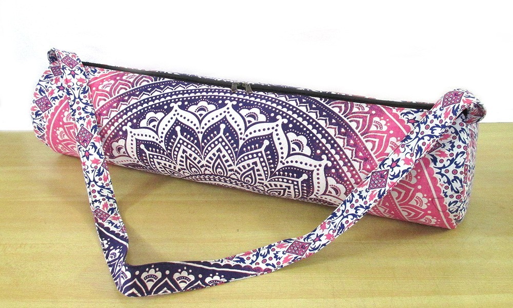 Indian Multi Ombre Yoga Mat Carrier Bag Mandala Large Shoulder Strap