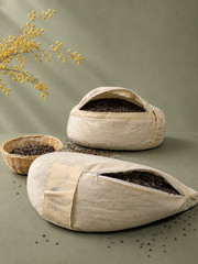 Buckwheat Hull Meditation Cushion Set Round Crescent Zafu 100% Cotton