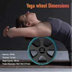 LUCKCOLOR 10″ Foam Roller Yoga Wheel 880lbs Capacity Acid Blue+Grey