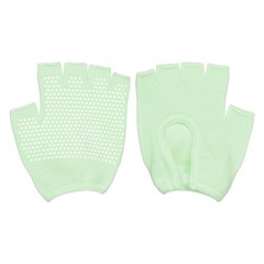 Yoga Gloves, Non Slip Fingerless Pilates Gloves, White Green