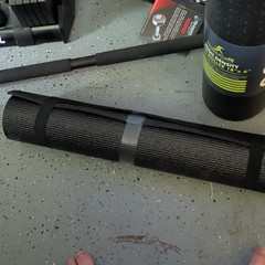 Black Non-Slip Foam Yoga Pilates Mat Rectangle with Carry Strap