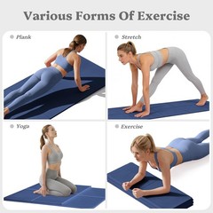 Foldable Yoga Mat Non Slip, Pilates Fitness Mats – 72″ x 24″ x 0.16″ Extra Wi…