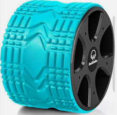 LUCKCOLOR 10″ Foam Roller Yoga Wheel 880lbs Capacity Acid Blue+Grey