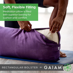Yoga Bolster Pillow, Soft Meditation Cushion for Yoga, Massage and Back Support