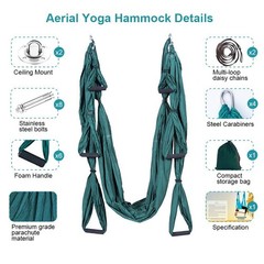 Aerial Yoga Swing Set Trapeze Hammock Kit Ultra Strong Anti-gravity Flying Sl…