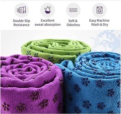 Microfibre Yoga Mat Towel, AntiSkip PVC dots Yoga, Pilates, Sports, Fitness, Home,…