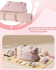 Small Gym Bag with Yoga Mat Holder, Wet Pocket and a Separate Pouch, Small Gym D