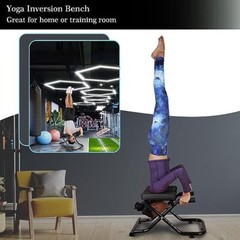 Black Yoga Headstand Bench Upside Down Chair for Balance Training Exercise US